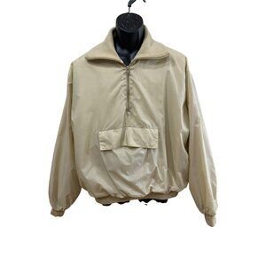 Vintage 70’s  MGI Sportwear Windbreaker Kangaroo Pouch Jacket Beige L 100% Nylon